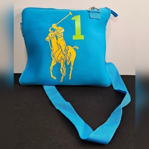 Polo Ralph Lauren Blue Neoprene Crossbody/laptop Bag - Picture 1 of 5